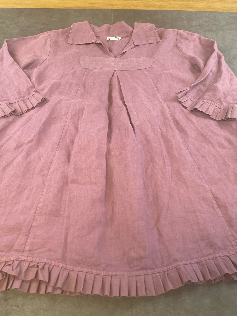 Embellish‎ Women’s Purple Linen Ruffle-Trim babydoll dress S/M